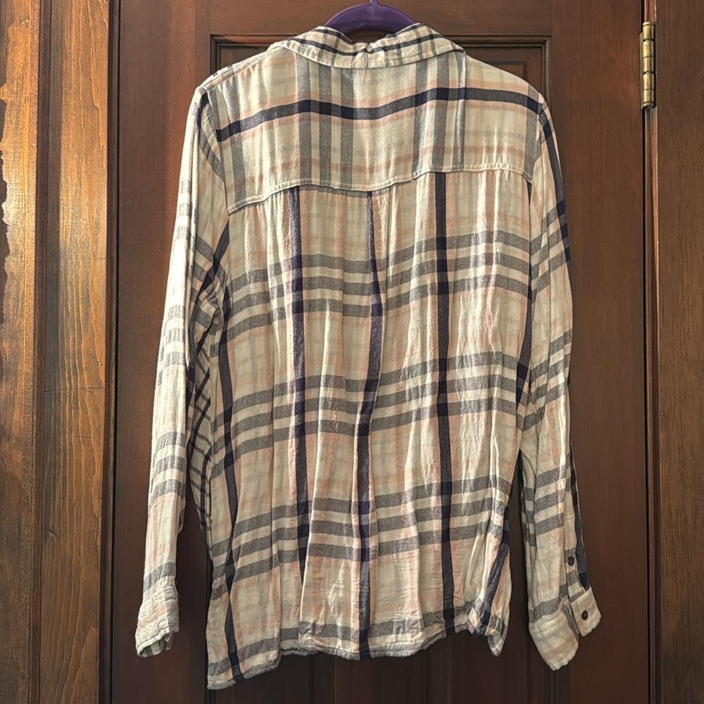 Krazy Kat Plaid Wrapped Draped Top - Picture 9 of 9